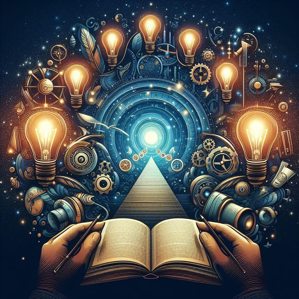 libro versos bombillas iluminación camino