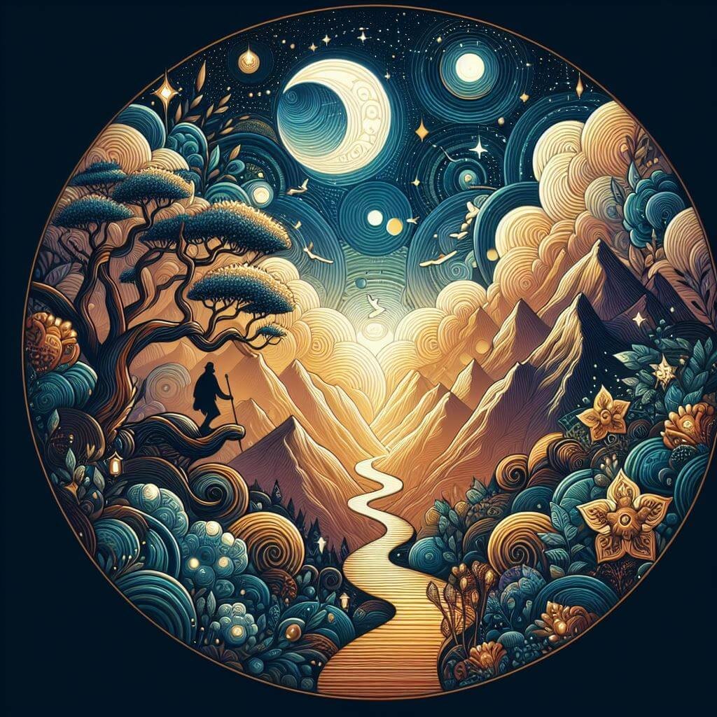 persona roca montanas amanecer camino