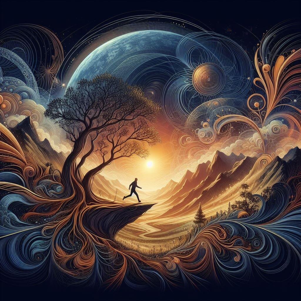 persona roca montanas amanecer