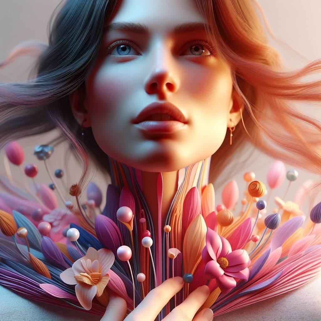 Mujer sonriente con un ramo de flores frescas en sus manos. Los colores vibrantes de las flores complementan su sonrisa radiante, creando una imagen de alegría y belleza natural.
