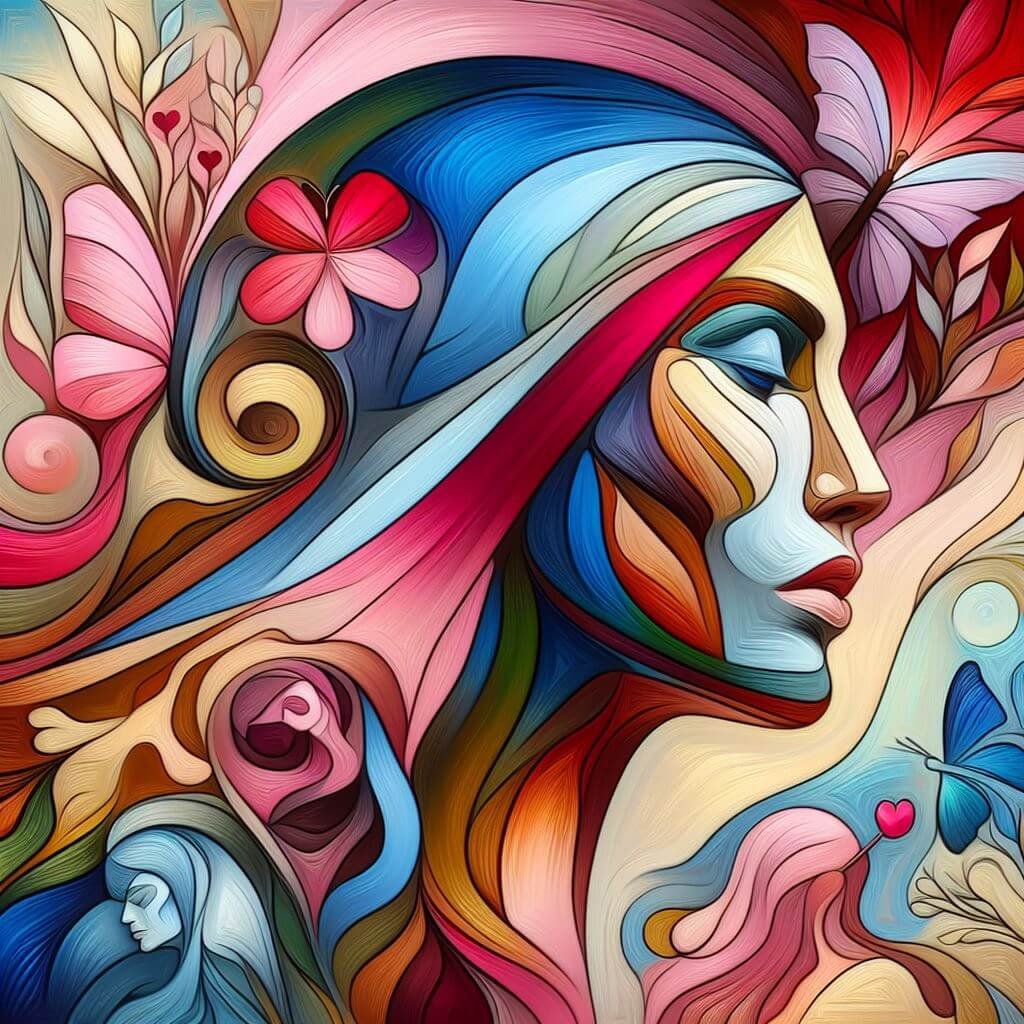 Rostro de mujer resaltando la expresión artística femenina